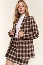 Load image into Gallery viewer, And The Why Full Size Plaid Brushed One Button Blazer