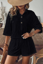 Load image into Gallery viewer, Collared Neck Half Sleeve Top and Shorts Set