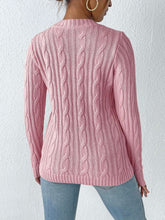 Load image into Gallery viewer, Cable-Knit Round Neck Sweater