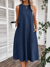 Load image into Gallery viewer, Full Size Pocketed Round Neck Sleeveless Dress