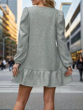 Load image into Gallery viewer, Round Neck Long Sleeve Mini Dress