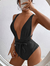 Load image into Gallery viewer, Tied Crisscross Wide Strap One-Piece Swimwear