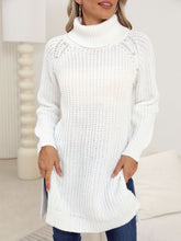 Load image into Gallery viewer, Slit Turtleneck Long Sleeve Sweater