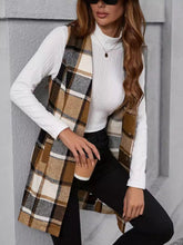 Load image into Gallery viewer, Plaid V-Neck Vest Coat