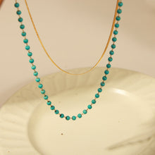 Load image into Gallery viewer, Turquoise Titanium Steel Double-Layered Necklace