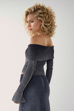 Load image into Gallery viewer, Double Take Ribbed Off-Shoulder Zip Up Long Sleeve Cardigan