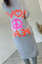 Load image into Gallery viewer, Peace Sign Long Sleeve Cardigan