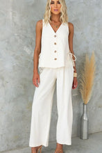 Load image into Gallery viewer, Tied V-Neck Sleeveless Top and Pants Set