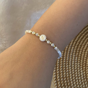 Stainless Steel Shell Letter Bead Bracelet