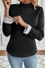 Load image into Gallery viewer, Thermal Lined Mock Neck Long Sleeve Blouse