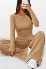 Load image into Gallery viewer, Round Neck Long Sleeve Top and Pants Set