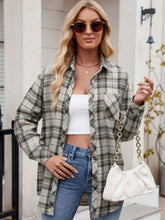 Load image into Gallery viewer, Mandy Pocketed Plaid Collared Neck Long Sleeve Shirt