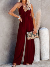 Load image into Gallery viewer, Halter Neck Wide Leg Jumpsuit