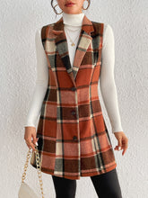 Load image into Gallery viewer, Honey Plaid Button Up Vest Coat