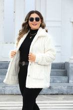 Load image into Gallery viewer, Plus Size Fuzzy Collared Neck Long Sleeve Jacket