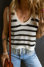 Load image into Gallery viewer, Fringe Striped Scoop Neck Tank