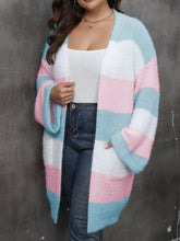 Load image into Gallery viewer, Plus Size Open Front Long Sleeve Cardigan