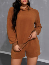 Load image into Gallery viewer, Long Sleeve Hoodie and Pocketed Shorts Set