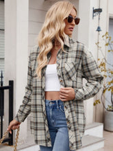 Load image into Gallery viewer, Mandy Pocketed Plaid Collared Neck Long Sleeve Shirt