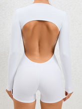 Load image into Gallery viewer, Cutout Round Neck Long Sleeve Active Romper