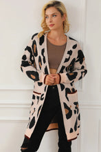 Load image into Gallery viewer, Leopard Open Front Long Sleeve Cardigan