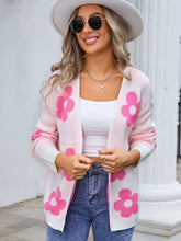 Load image into Gallery viewer, Angel Wings Flower Open Front Long Sleeve Cardigan