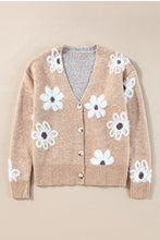 Load image into Gallery viewer, Flower Button Up Long Sleeve Cardigan