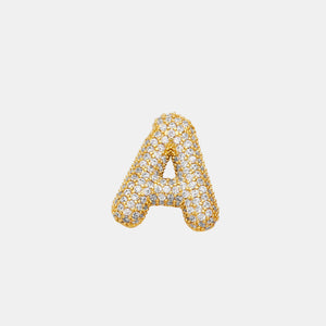 Gold-Plated Inlaid Zircon Letter Necklace