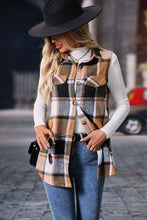 Load image into Gallery viewer, Plaid Button Up Vest Coat