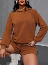 Load image into Gallery viewer, Long Sleeve Hoodie and Pocketed Shorts Set