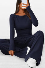 Load image into Gallery viewer, Round Neck Long Sleeve Top and Pants Set