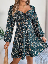 Load image into Gallery viewer, Printed Sweetheart Neck Balloon Sleeve Mini Dress