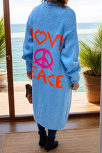 Load image into Gallery viewer, Peace Sign Long Sleeve Cardigan