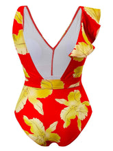 Load image into Gallery viewer, Tied Printed V-Neck Sleeveless One-Piece Swimwear