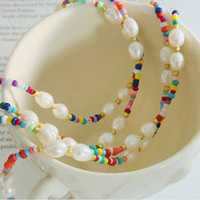 Load image into Gallery viewer, Freshwater Pearl Titanium Steel Bead Necklace