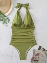 Load image into Gallery viewer, Halter Neck One-Piece Swimwear