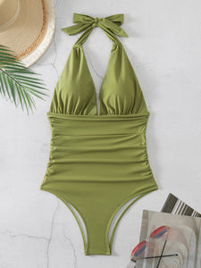 Halter Neck One-Piece Swimwear