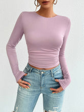 Load image into Gallery viewer, Devine Backless Round Neck Long Sleeve T-Shirt