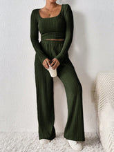 Load image into Gallery viewer, Honey Scoop Neck Long Sleeve Top and Pants Set