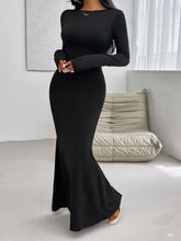 Load image into Gallery viewer, Devine Backless Round Neck Long Sleeve Maxi Dress