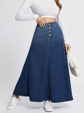 Load image into Gallery viewer, Button-Fly Hight Rise Denim Skirt