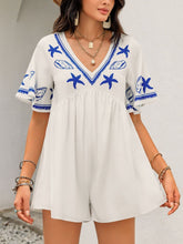 Load image into Gallery viewer, Printed V-Neck Half Sleeve Romper