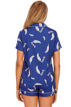 Load image into Gallery viewer, Printed Button Up Short Sleeve Top and Shorts Lounge Set