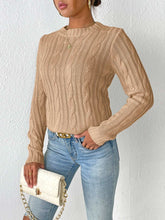 Load image into Gallery viewer, Cable-Knit Round Neck Sweater