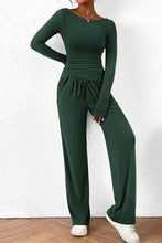 Load image into Gallery viewer, Round Neck Long Sleeve Top and Pants Set