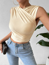 Load image into Gallery viewer, Ruched Surplice Cropped Tank