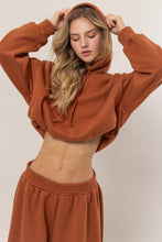 Load image into Gallery viewer, HYFVE Bubble Hem Cropped Hoodie