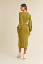 Load image into Gallery viewer, MABLE Front Twisted Knit Top and Midi Skirt Set