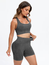 Load image into Gallery viewer, Scoop Neck Wide Strap Top and Shorts Active Set