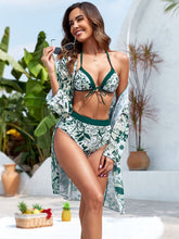 Load image into Gallery viewer, Printed Halter Neck Three-Piece Swim Set